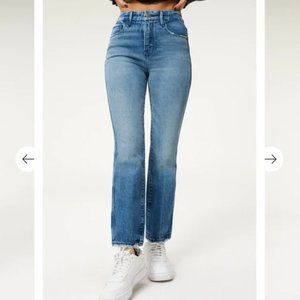 Good American GOOD CURVE STRAIGHT NATURAL FRAY HEM- Size 6/28 Color Blue 858